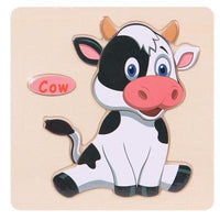 Baby Toys Wooden 3D Puzzle Cartoon Animal Intelligence Kids Educational Brain Teaser Children Tangram Shapes Learning - BIG FRENCHIES