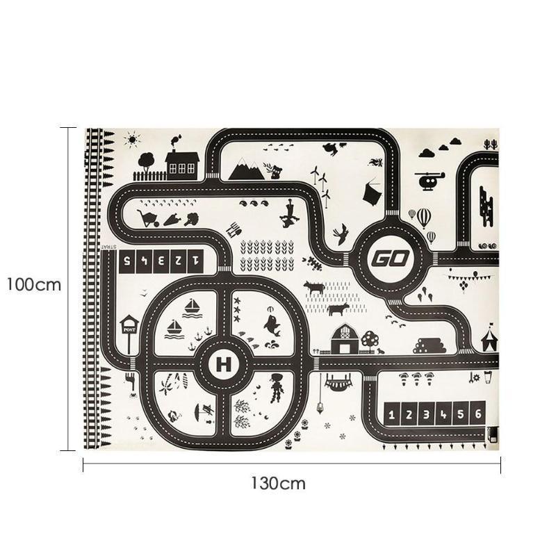 Baby Playing Mat Kids Boys Crawling Carpet Cute Cartoon Traffic Park Map Mat Toys for Children In Modern New City Design - BIG FRENCHIES