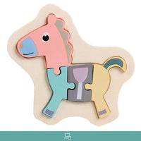 Wooden Children Colorful Animal Stevvex Puzzle for Toddler Creative Puzzle Early Educational Toys for Boys and Girls 2-4 - BIG FRENCHIES
