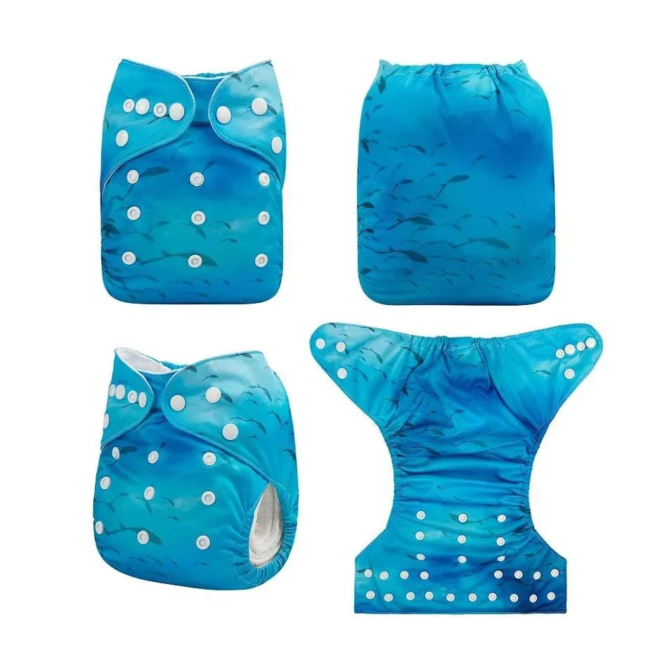 ModernLuxury Printed Baby Cloth Diaper Reusable Cloth Nappy Snap Adjustable Pocket Diaper Nappies For Baby Kids - BIG FRENCHIES