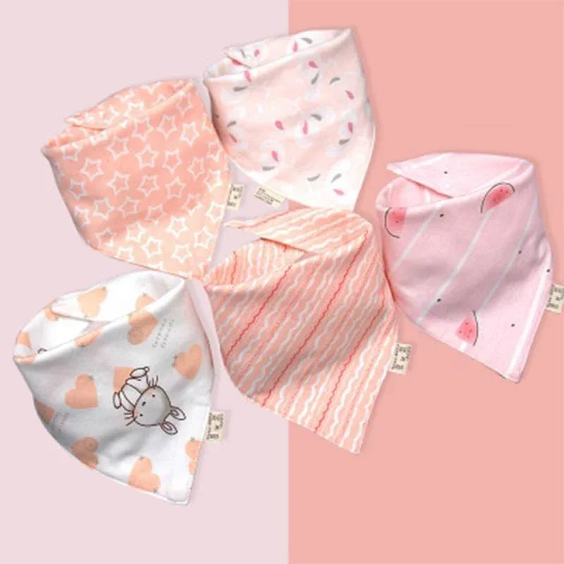 Trend 5PCS/SET Pack Baby Cotton Cartoon Saliva Towel Bandana Bibs For Baby Feeding Accessory For Baby Kids - BIG FRENCHIES