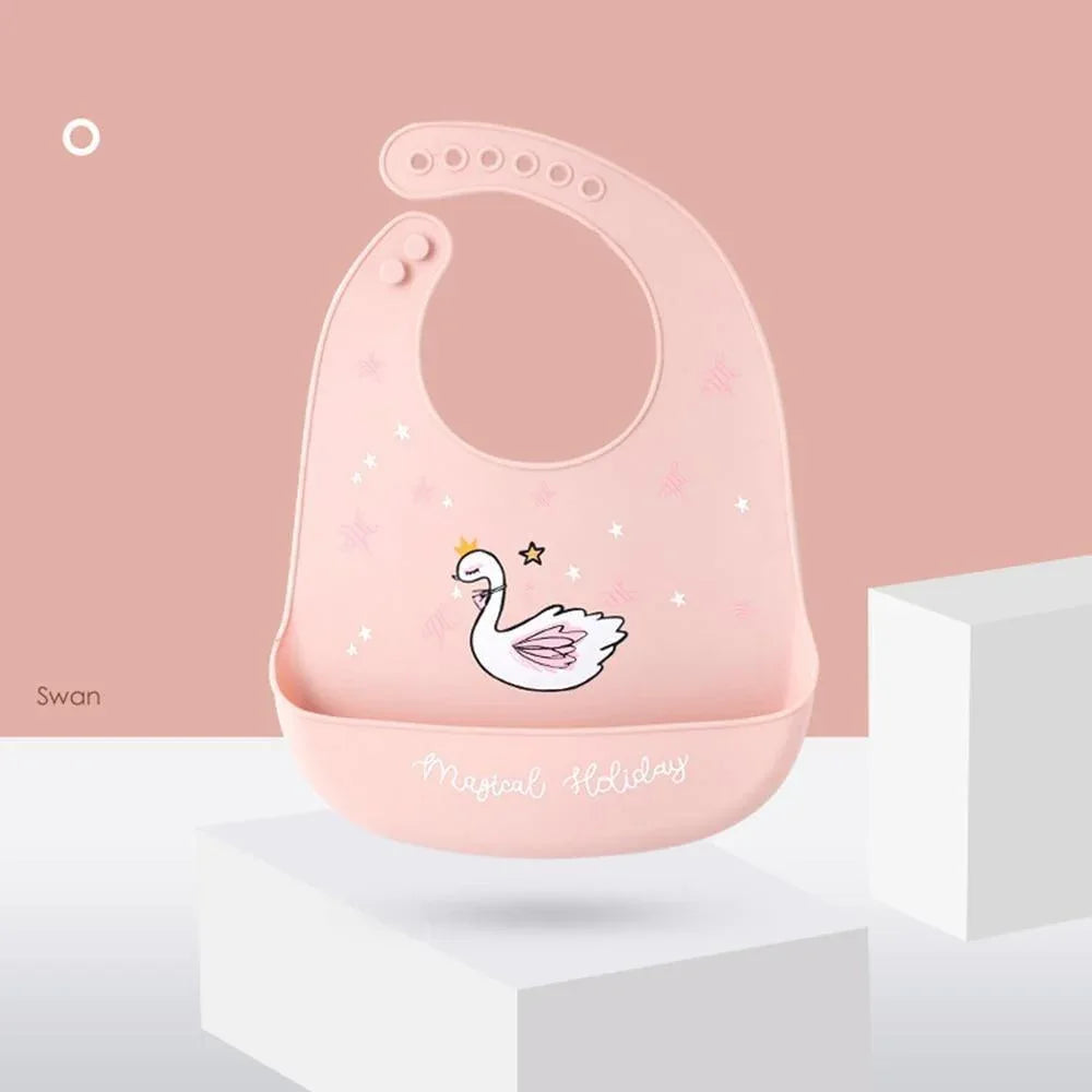 Bib Waterproof Silicone Feeding Saliva Towel Newborn Adjustable Bur Cloth Turban Disposable Cartoon with Elegant Deisgn For Baby and Kids - BIG FRENCHIES