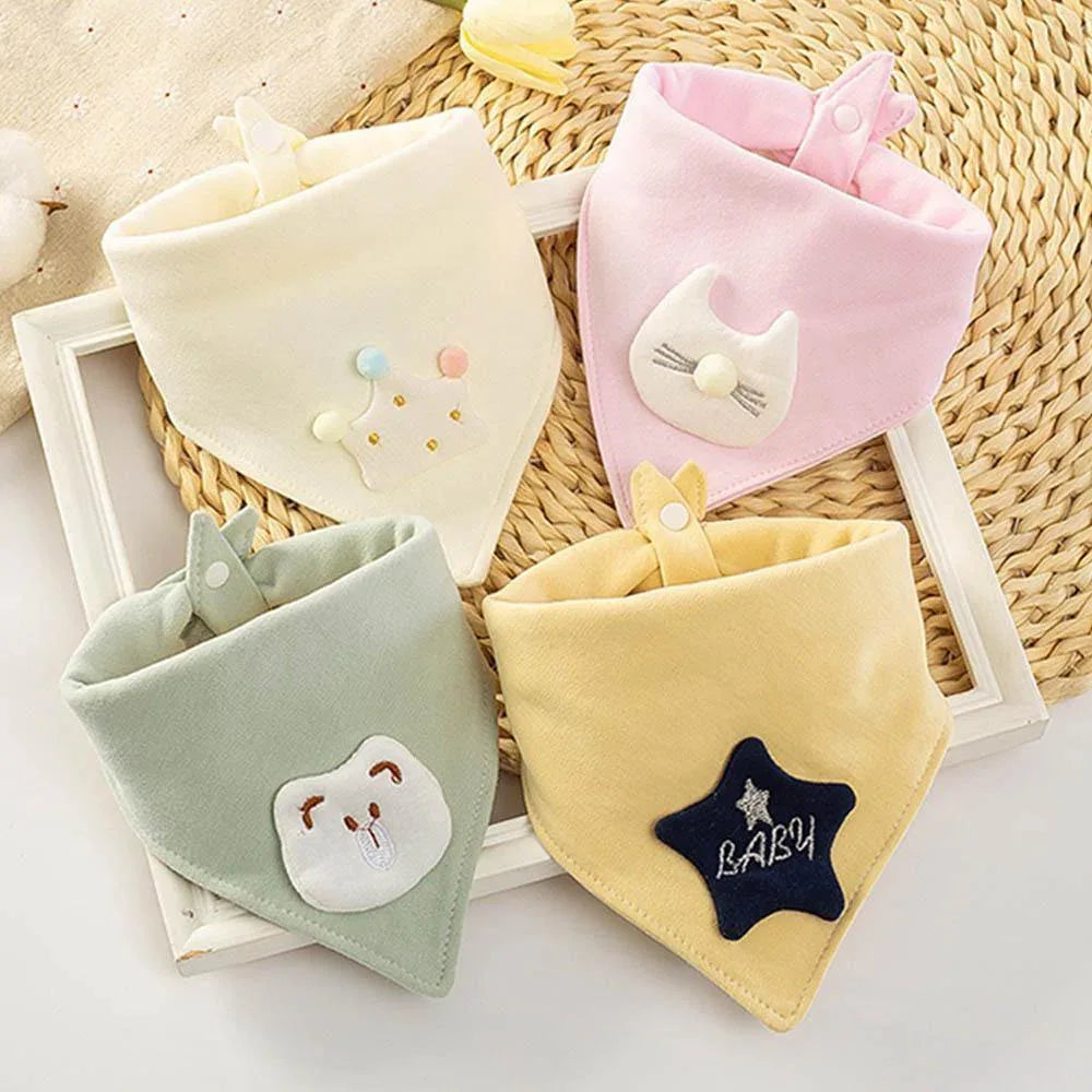 Baby Bibs Triangle Double Cotton Bibs Cartoon Saliva Towel Baby Boys Girls Feeding Apron Cotton Bib for Kids - BIG FRENCHIES