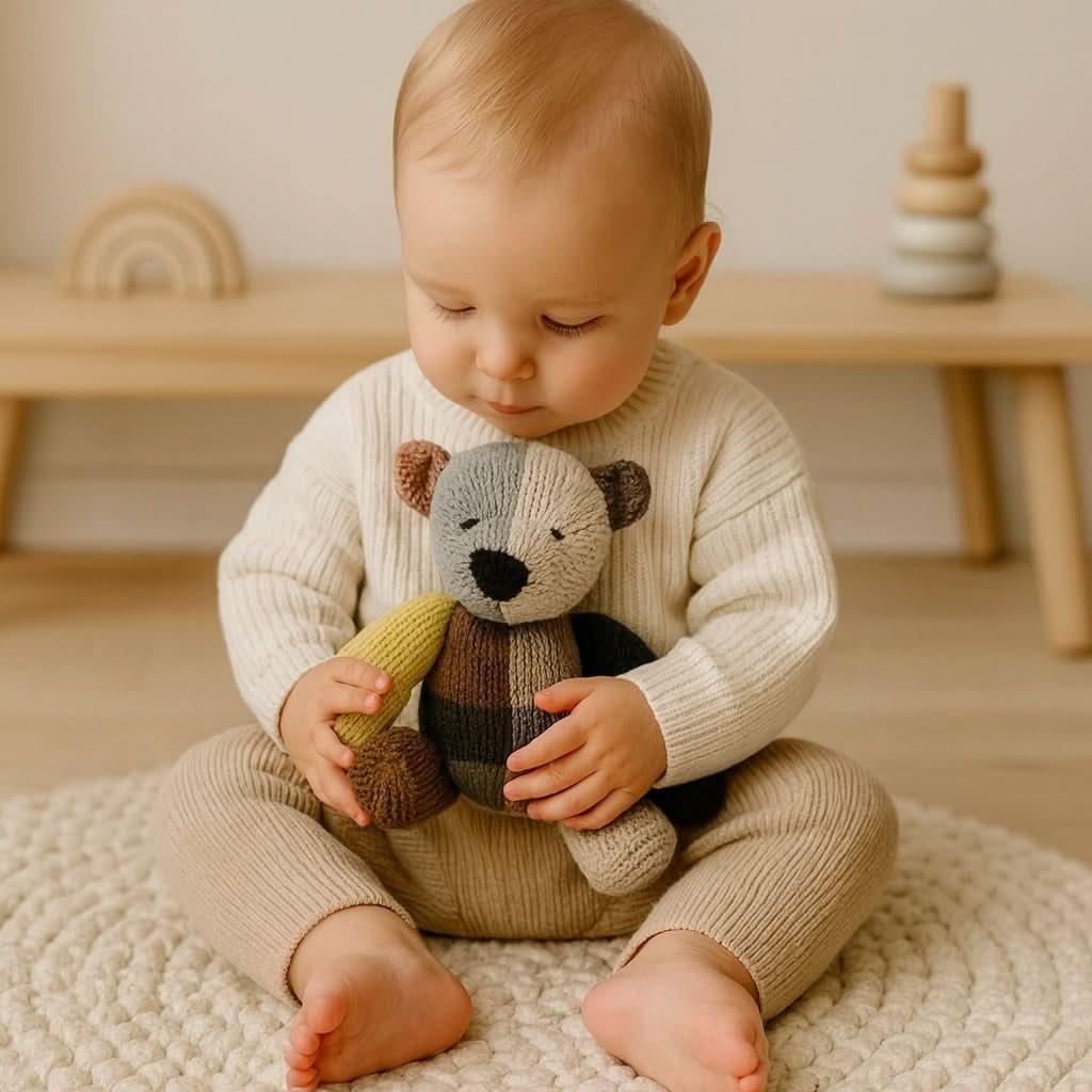 Wool Knit Buddy | Dee the Patchwork Bear - BIG FRENCHIES
