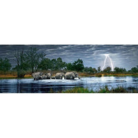 Herd of Elephants 2000 Piece Panoramic Jigsaw Puzzle Heye