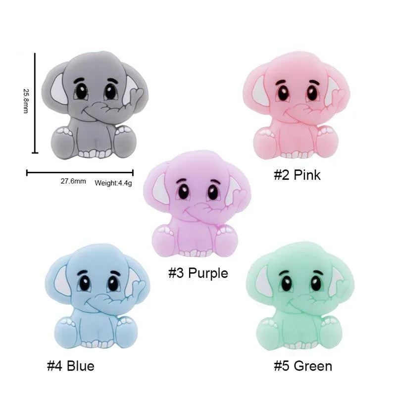 5PCS/SET Silicone Animal Beads BPA Free Baby Teething Beads Toy For Pacifier Clips New Born Silicone Rodent Tiny Rod Baby Teether For Baby Kids - BIG FRENCHIES