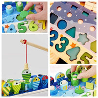 Montessori Math Toys for Toddlers – Wooden Counting & Fishing Game - BIG FRENCHIES