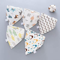 Trend 5PCS/SET Pack Baby Cotton Cartoon Saliva Towel Bandana Bibs For Baby Feeding Accessory For Baby Kids - BIG FRENCHIES