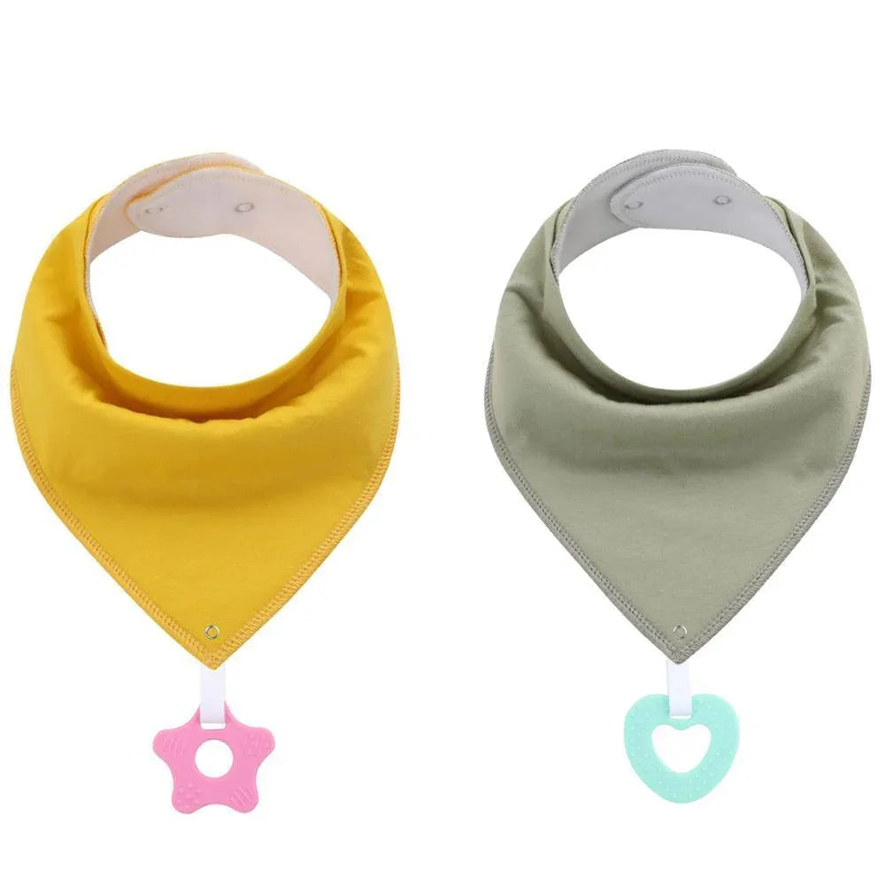 100% Organic Cotton Super Absorbent And Soft Unisex Baby Bandana Drool Bibs And Teething Toys For Newborn - BIG FRENCHIES