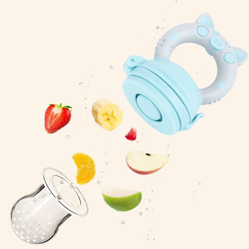 Silicone Baby Pacifier Feeder Cartoon Animal Infant Nipple Holder Newborn Fruit pacifier Tetine Silicona Nipple Bit - BIG FRENCHIES
