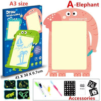 Educational Toy Drawing Board Tablet Graffiti 1pc A4 A3 Led Luminous Magic Raw With Light-fun - BIG FRENCHIES