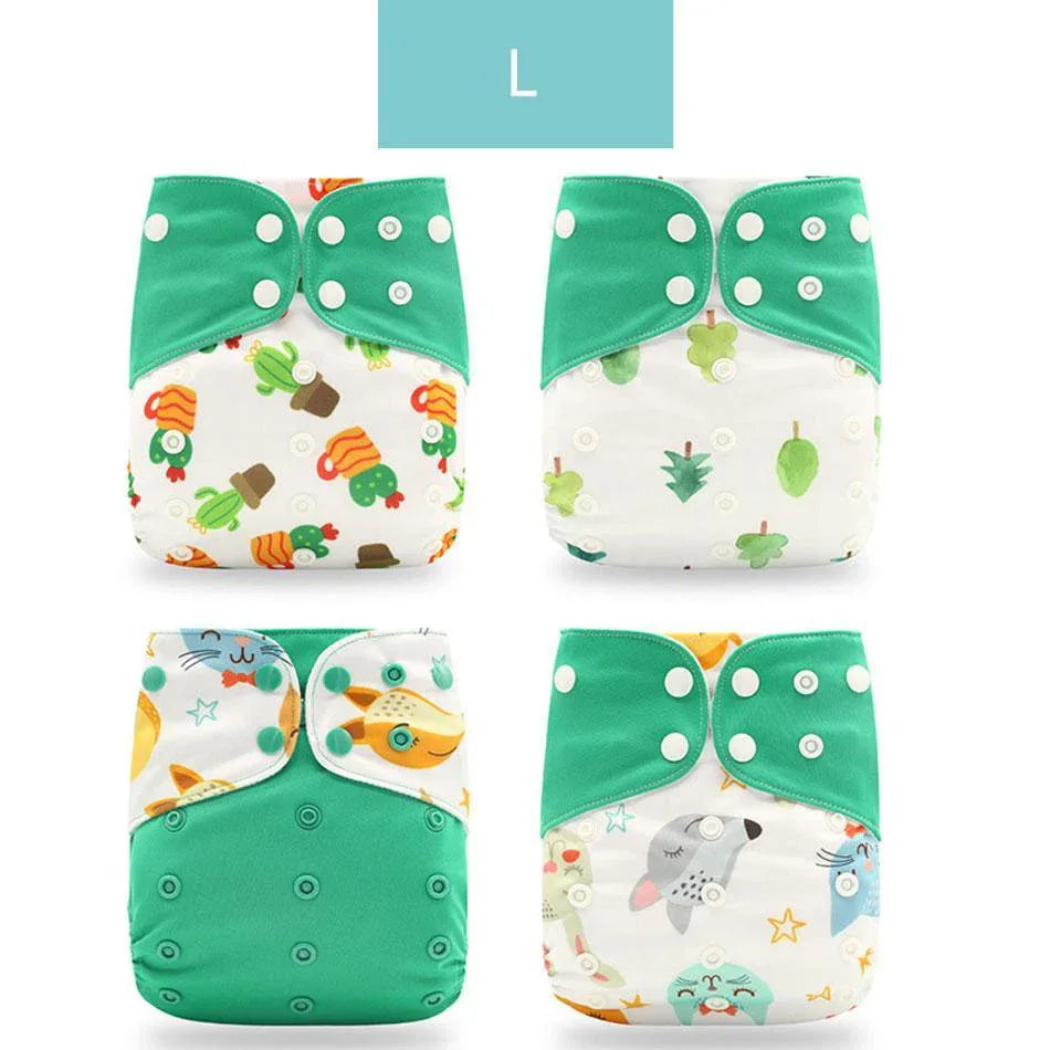 4PCS/SET Washable Eco-friendly Diaper Ecological Adjustable Nappy Reusable Cloth Diapers Set For Baby and Kids - BIG FRENCHIES