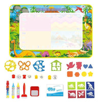 Coolplay 100x100cm Magic Water Drawing Mat Doodle Mat & 4 Drawing Pens & 1 Stamps Set Painting Board Educational Toys for Kids - BIG FRENCHIES