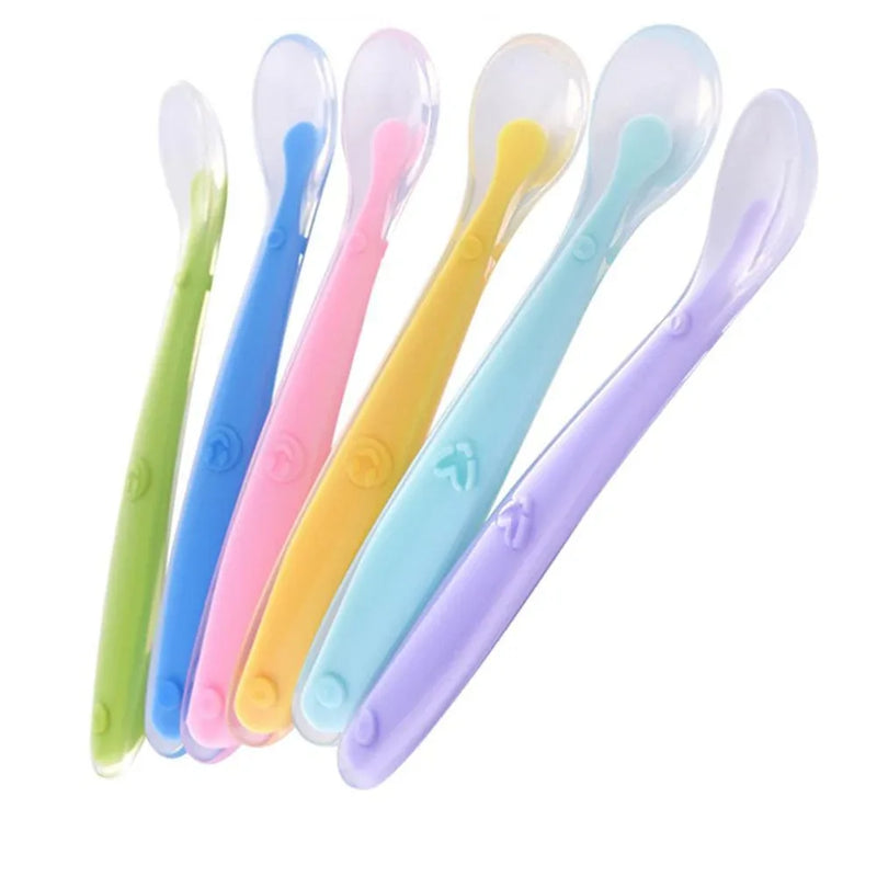 New Candy Color Baby Soft Silicone Spoons Feeding Dishes Tableware Flatware Children Food Feeding Tools - BIG FRENCHIES