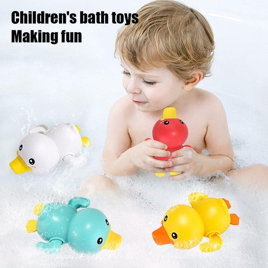 Bathroom Bath Shower Baby Clockwork Swimming Play Water Cute Little Yellow Duck Bathing Bathtub Toys For Kids - BIG FRENCHIES