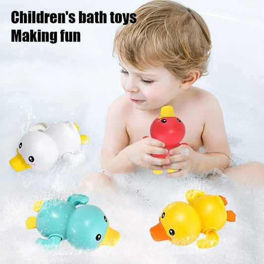 Bathroom Bath Shower Baby Clockwork Swimming Play Water Cute Little Yellow Duck Bathing Bathtub Toys For Kids - BIG FRENCHIES