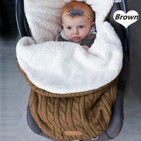 Warm Baby Blanket Knitted Newborn Swaddle Wrap Soft Sleeping Bag Footmuff Cotton Envelope For Stroller Accessories For Baby - BIG FRENCHIES