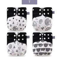 Modern Eco-friendly Diaper New 4pcs/set Washable Coffee Mesh Cloth Diaper Cover Adjustable Nappyies For Kids - BIG FRENCHIES