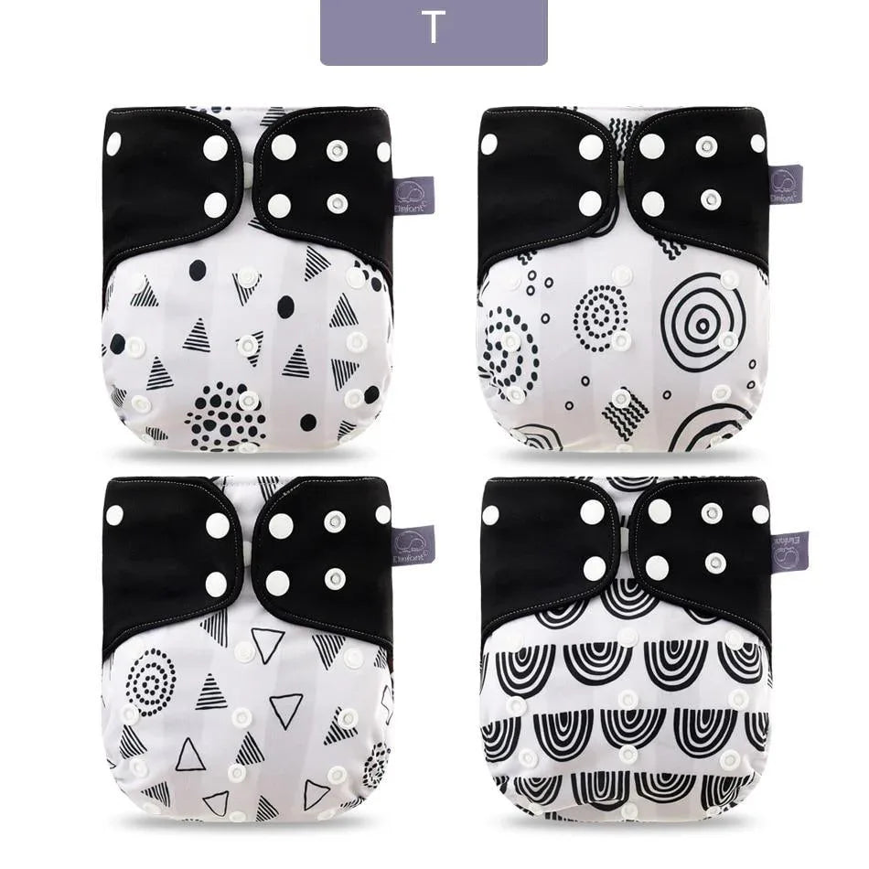 Modern Eco-friendly Diaper New 4pcs/set Washable Coffee Mesh Cloth Diaper Cover Adjustable Nappyies For Kids - BIG FRENCHIES