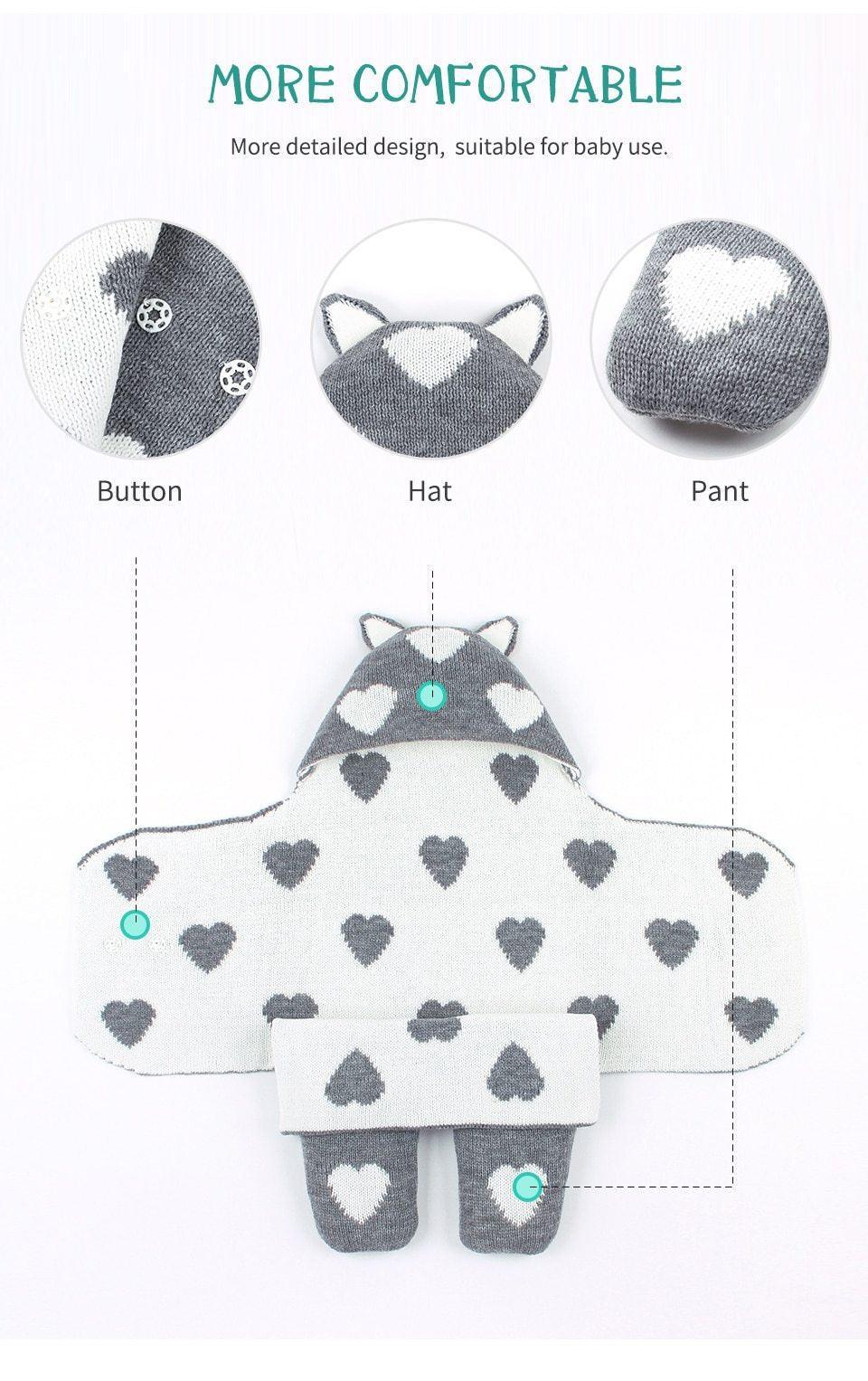 Baby Sleeping Bags Envelope Winter Warm Knitted Sleep sacks for Newborn Infant Stroller Bed Swaddle. - BIG FRENCHIES