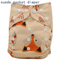 Newborn Cloth Diaper Sewed in Charcoal Bamboo Insert and Suede Pocket Diapers Waterproof Baby Nappies Design for Baby - BIG FRENCHIES