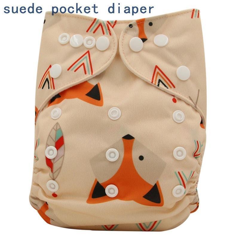 Newborn Cloth Diaper Sewed in Charcoal Bamboo Insert and Suede Pocket Diapers Waterproof Baby Nappies Design for Baby - BIG FRENCHIES