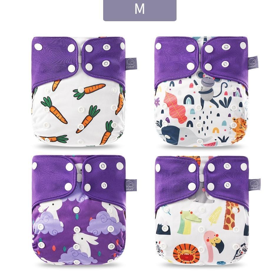 Modern Eco-friendly Diaper New 4pcs/set Washable Coffee Mesh Cloth Diaper Cover Adjustable Nappyies For Kids - BIG FRENCHIES