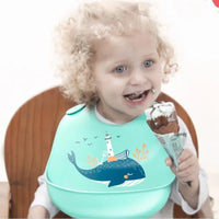 Colorful Baby Stuff Waterproof Silicone Bib Feeding Baby Cartoon Aprons Adjustable Bibs Burp Cloths - BIG FRENCHIES
