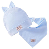 Elastic headscarf double layer cotton baby caps hats with baby bibs set for newborn infant Candy Color - BIG FRENCHIES