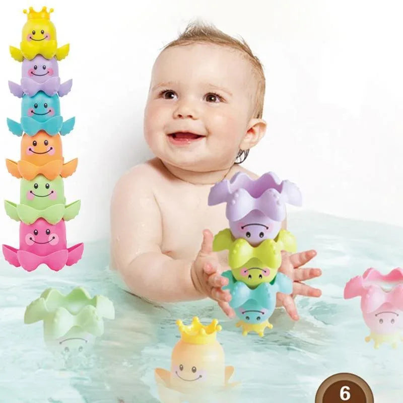 Kids Ocean Life Octopus Stacking Cups Bath Toy Children Play Educational Cute Cartoon Bathroom Toys - BIG FRENCHIES