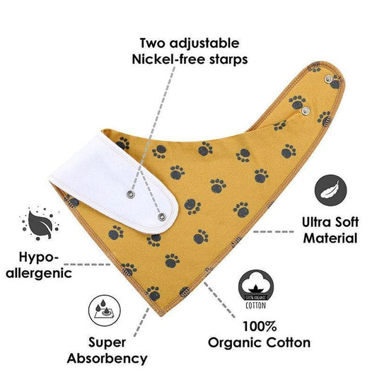 8PCS/SET Pack Baby Bandana Organic Absorbent Soft Cotton Drool Bibsfor Teething And Feeding Bib For Baby and Kids Feeding - BIG FRENCHIES