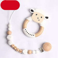Modern Luxury Pacifier Clip Chain Beech Beads Silicone Elephant Pendant Baby Teething Nursing Clips Chain For Baby - BIG FRENCHIES
