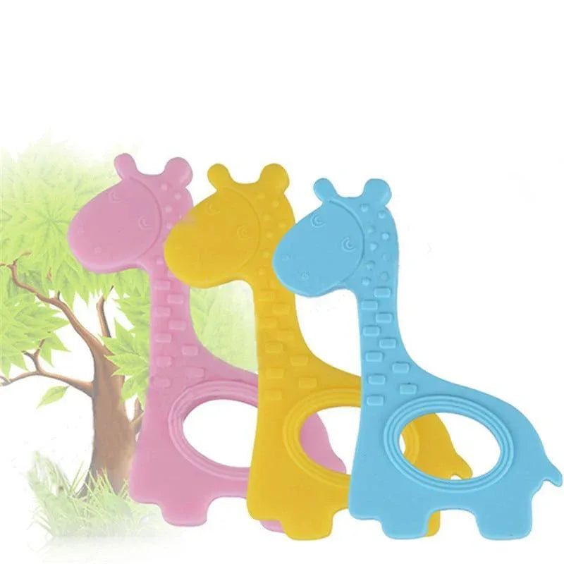 New Cute Giraffe Appease Teether Toy Teething Chew Toddler Silicone Natural Organic Food Perfect For Baby Boys and Girls - BIG FRENCHIES