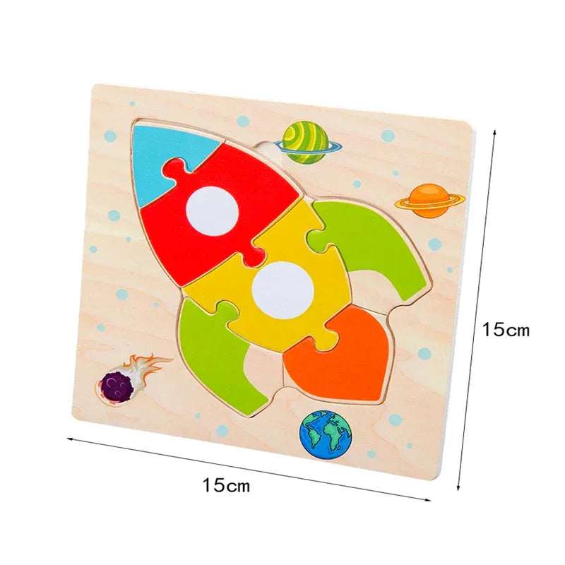 Baby Wooden 3D Tangram Puzzle – Educational Cartoon Animal Toy - BIG FRENCHIES