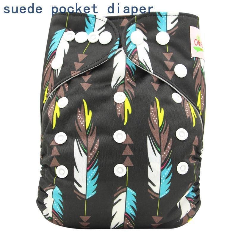 Newborn Cloth Diaper Sewed in Charcoal Bamboo Insert and Suede Pocket Diapers Waterproof Baby Nappies Design for Baby - BIG FRENCHIES