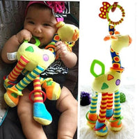 Modern Baby Development Giraffe Animal Hand Bells Rattles Handle Toys Stroller Hanging Teether Baby Toys For Kids - BIG FRENCHIES