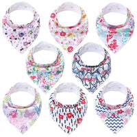 8PCS/SET Pack Baby Bandana Organic Absorbent Soft Cotton Drool Bibsfor Teething And Feeding Bib For Baby and Kids Feeding - BIG FRENCHIES