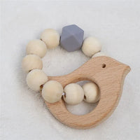 Modern Baby Silicone Wooden Nursing Bracelets Wood Teether Silicone Beads Teething Wood Rattles Toys for Baby - BIG FRENCHIES
