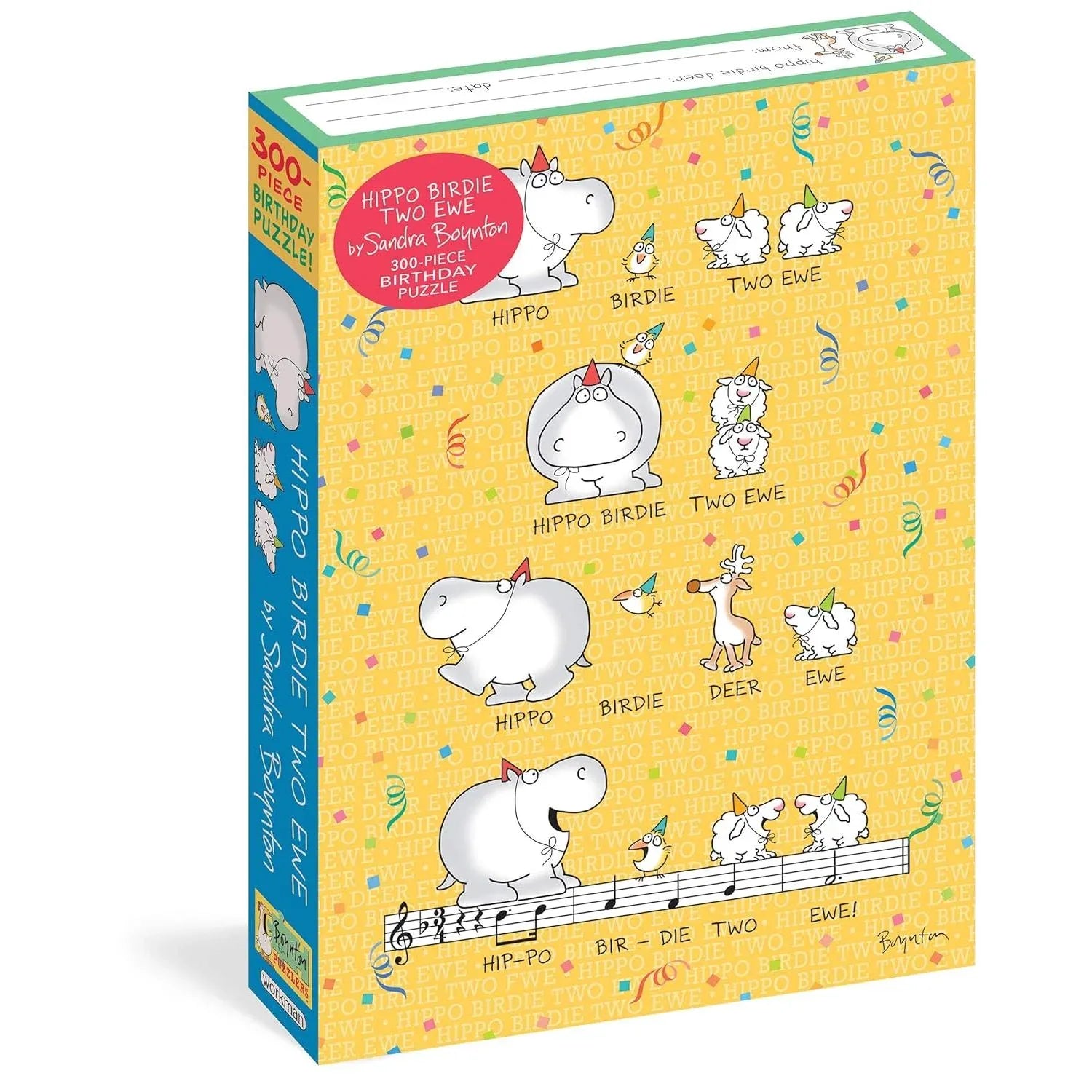 Hippo Birdie Two Ewe 300 Piece Happy Birthday Jigsaw Puzzle Workman - BIG FRENCHIES