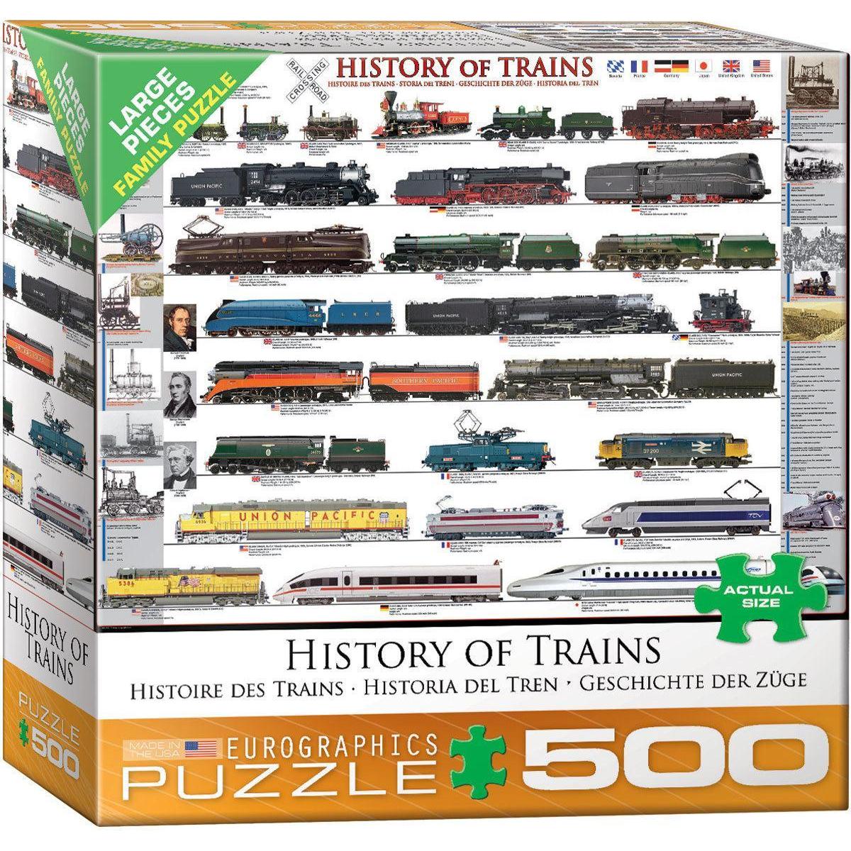 History of Trains 500 Piece Jigsaw Puzzle Eurographics