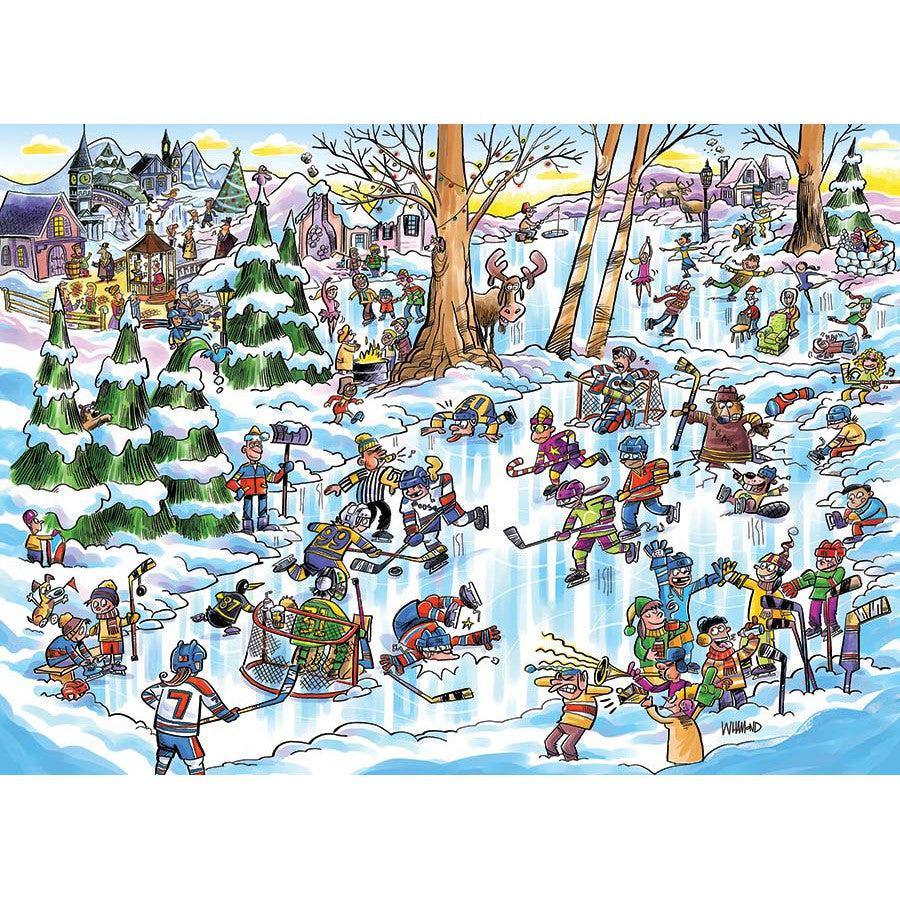 Hockey Town Doodle 1000 Piece Jigsaw Puzzle Cobble Hill - BIG FRENCHIES