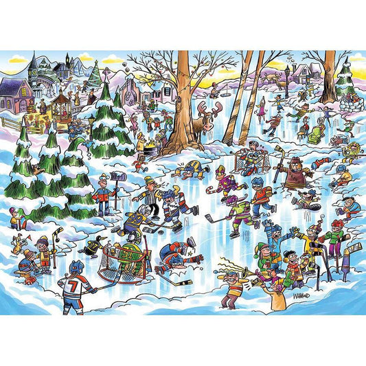 Hockey Town Doodle 1000 Piece Jigsaw Puzzle Cobble Hill - BIG FRENCHIES