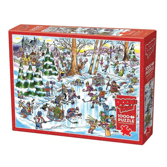 Hockey Town Doodle 1000 Piece Jigsaw Puzzle Cobble Hill - BIG FRENCHIES