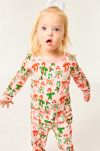 Long Sleeve Pajama Set - Candy Canes