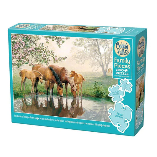 Horse Family 350 Piece Family Jigsaw Puzzle Cobble Hill - BIG FRENCHIES