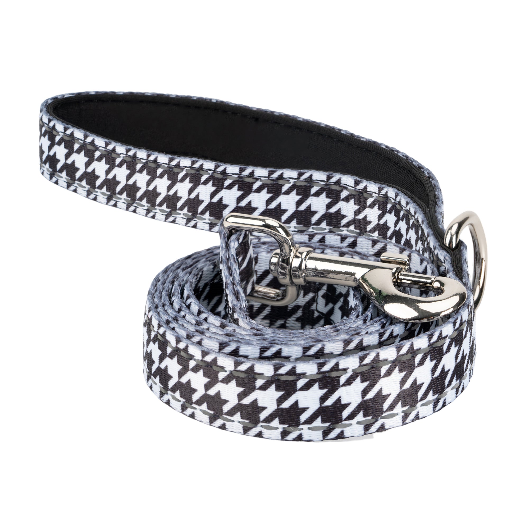 EcoBark Houndstooth Dog Leash- Padded Comfort Grip Leash - 4ft, 5ft, and 6ft Leash for Small and Medium Dogs - BIG FRENCHIES