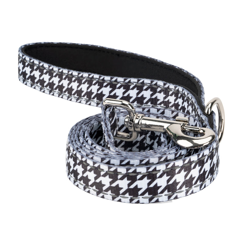 EcoBark Houndstooth Dog Leash- Padded Comfort Grip Leash - 4ft, 5ft, and 6ft Leash for Small and Medium Dogs - BIG FRENCHIES
