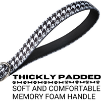 EcoBark Houndstooth Dog Leash- Padded Comfort Grip Leash - 4ft, 5ft, and 6ft Leash for Small and Medium Dogs - BIG FRENCHIES