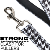EcoBark Houndstooth Dog Leash- Padded Comfort Grip Leash - 4ft, 5ft, and 6ft Leash for Small and Medium Dogs - BIG FRENCHIES
