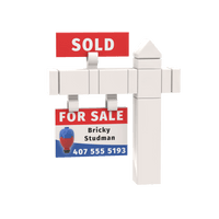 Realtor "For Sale" Sign and Post - Custom Printed Mini Build Set - Made Using LEGO® parts